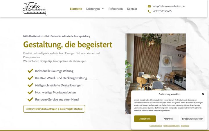 Screenshot of fridis-maassarbeiten.de