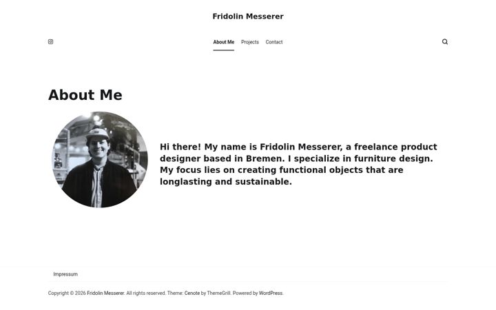 Ekrānuzņēmums no fridolinmesserer.de