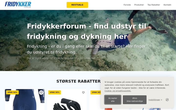 Screenshot of fridykkerforum.dk