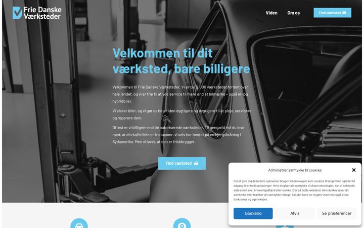 Screenshot of friedanskevaerksteder.dk