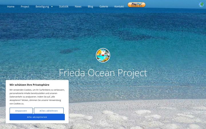 Screenshot of friedaoceanproject.org