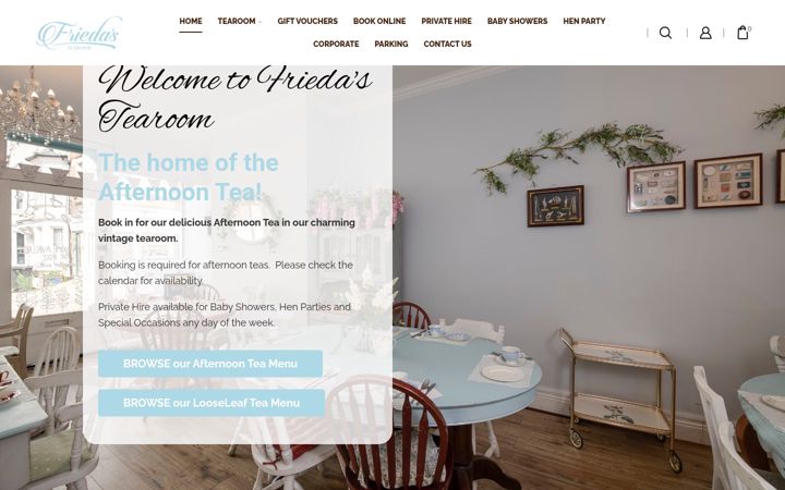 Screenshot of friedastearoom.co.uk
