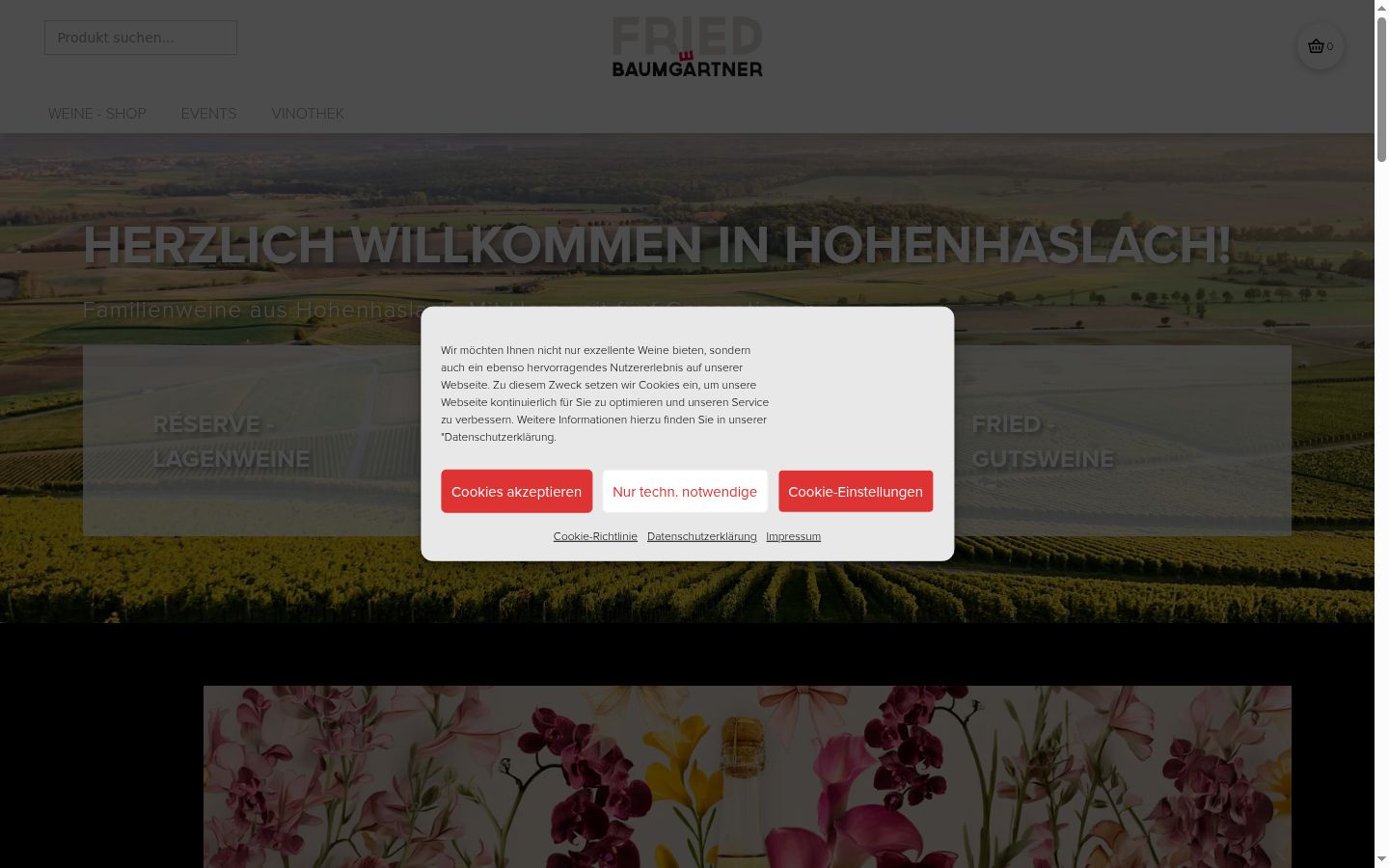 Screenshot of the consent banner shown before any interaction