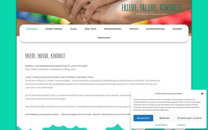Ekrānuzņēmums no friede-freude-kindheit.de