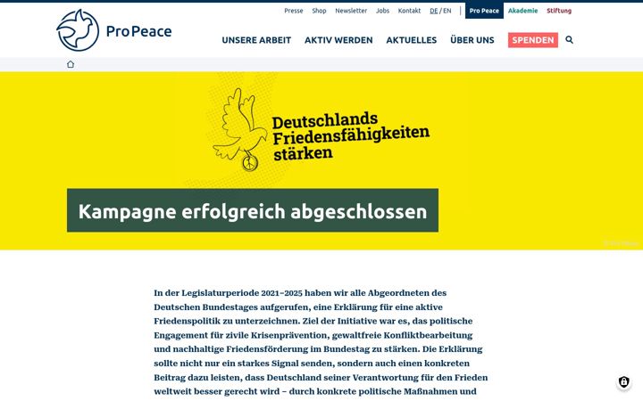 Screenshot of frieden-stark-machen.de