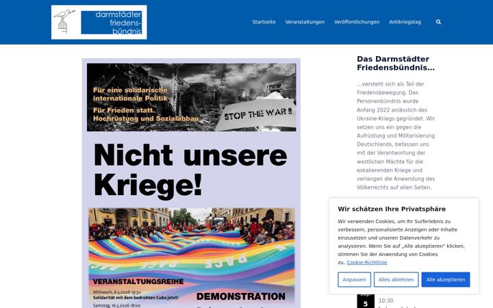 Screenshot of friedensbuendnis-darmstadt.de