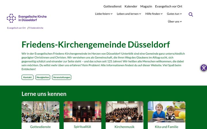 Screenshot of friedenskirche.eu