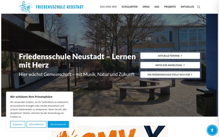 Ekrānuzņēmums no friedensschule-neustadt.de