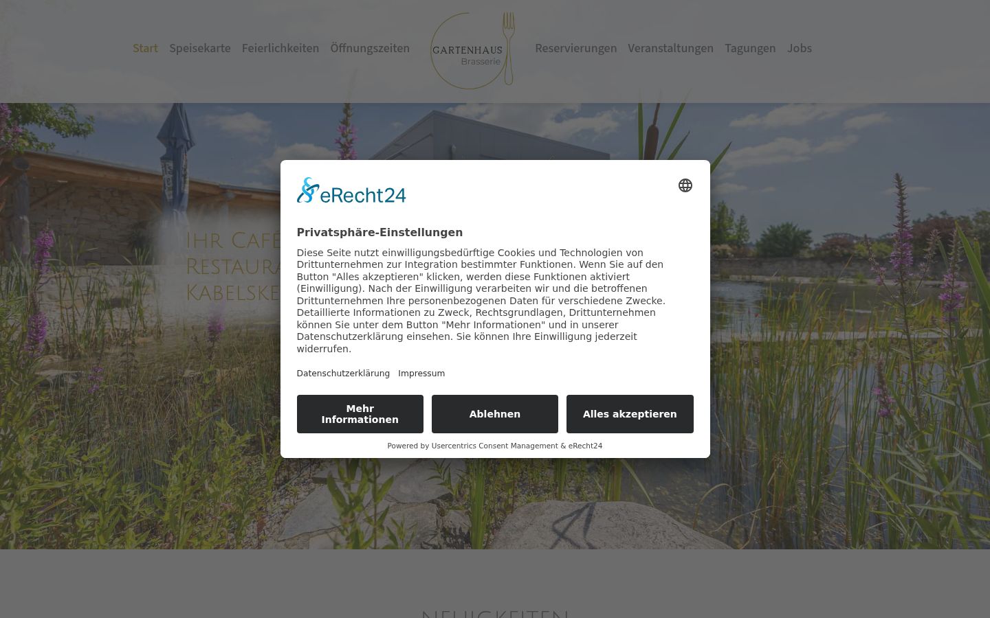 Screenshot of the consent banner shown before any interaction