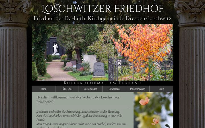 Captură de ecran a friedhof-loschwitz.de