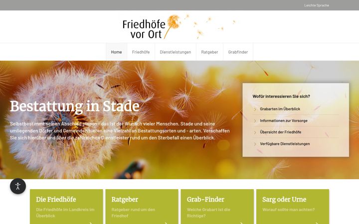 Screenshot του friedhof-vor-ort.de