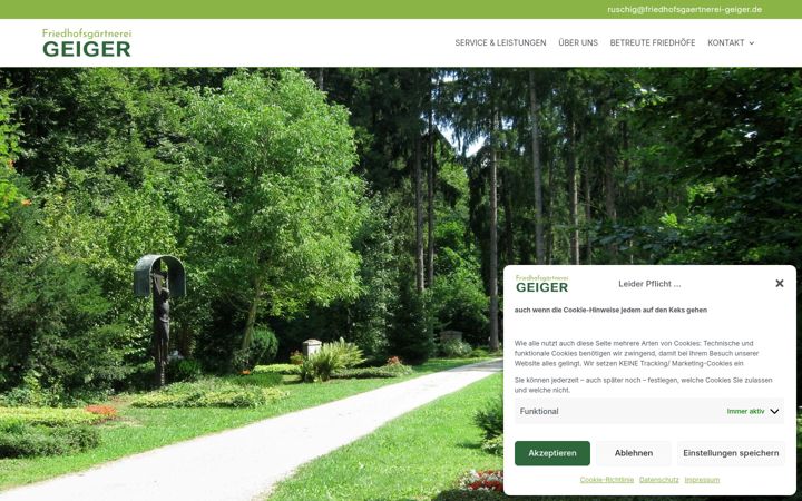 Screenshot of friedhofsgaertnerei-geiger.de