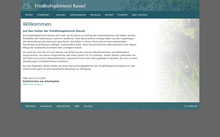 Screenshot of friedhofsgaertnerei-kassel.de