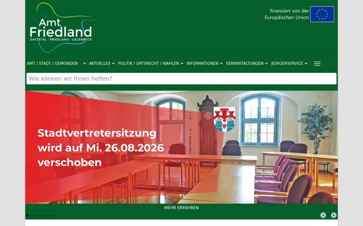 Screenshot of friedland-mecklenburg.de