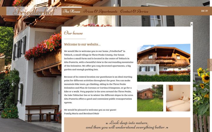 Screenshot of friedlerhof.com