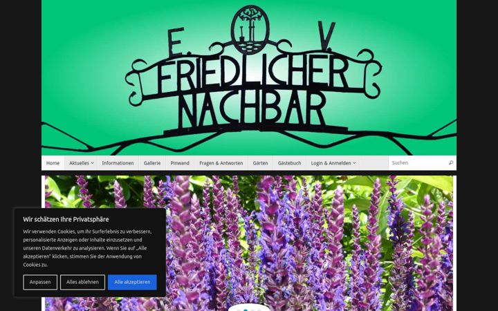 Captură de ecran a friedlicher-nachbar.info