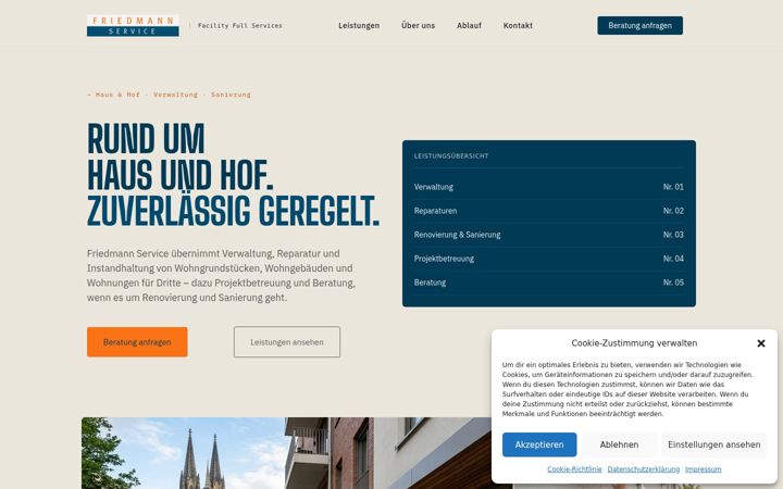 Skjámynd af friedmann-service.de