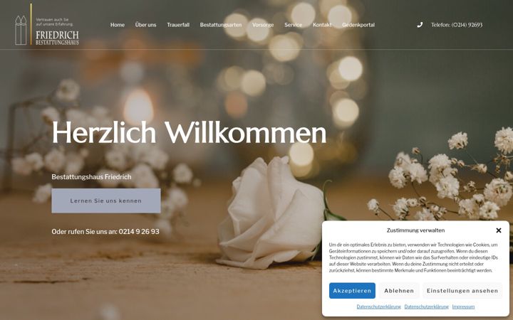 Ekrānuzņēmums no friedrich-bestattungshaus.de