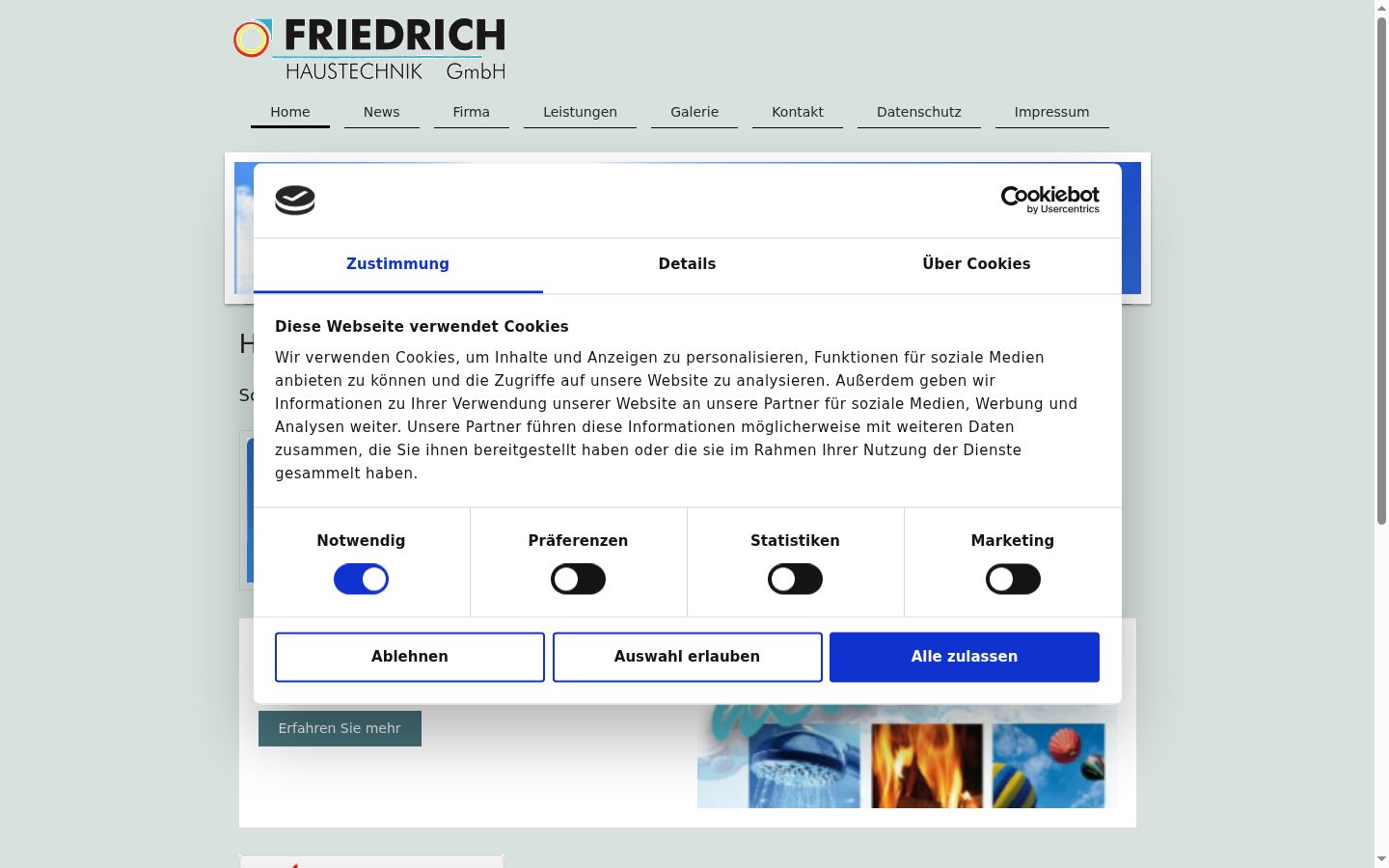 Screenshot of the consent banner shown before any interaction