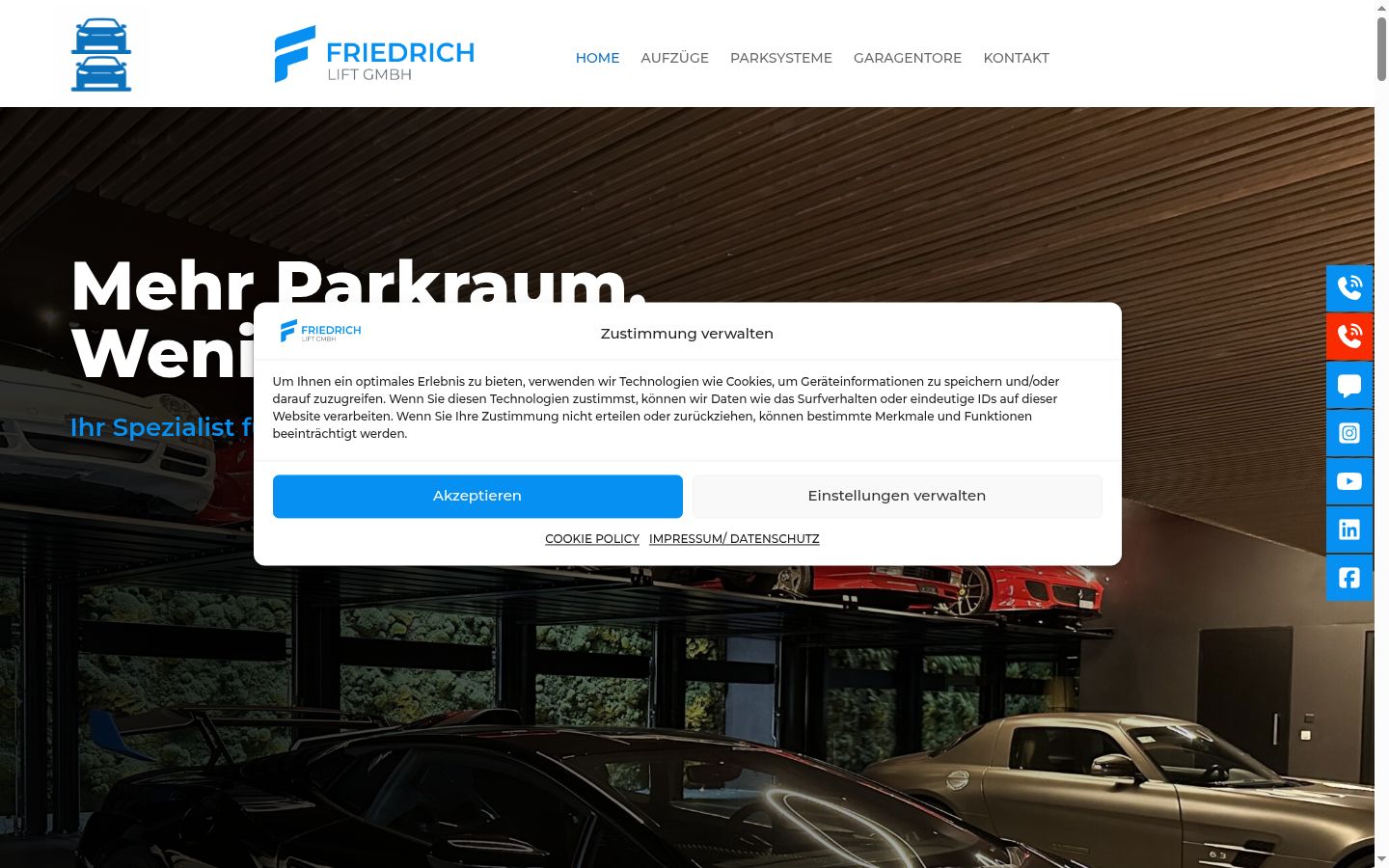 Screenshot des Einwilligungsbanners vor jeglicher Interaktion