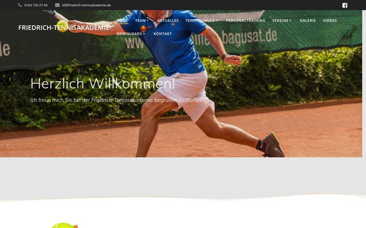 Screenshot of friedrich-tennisakademie.de