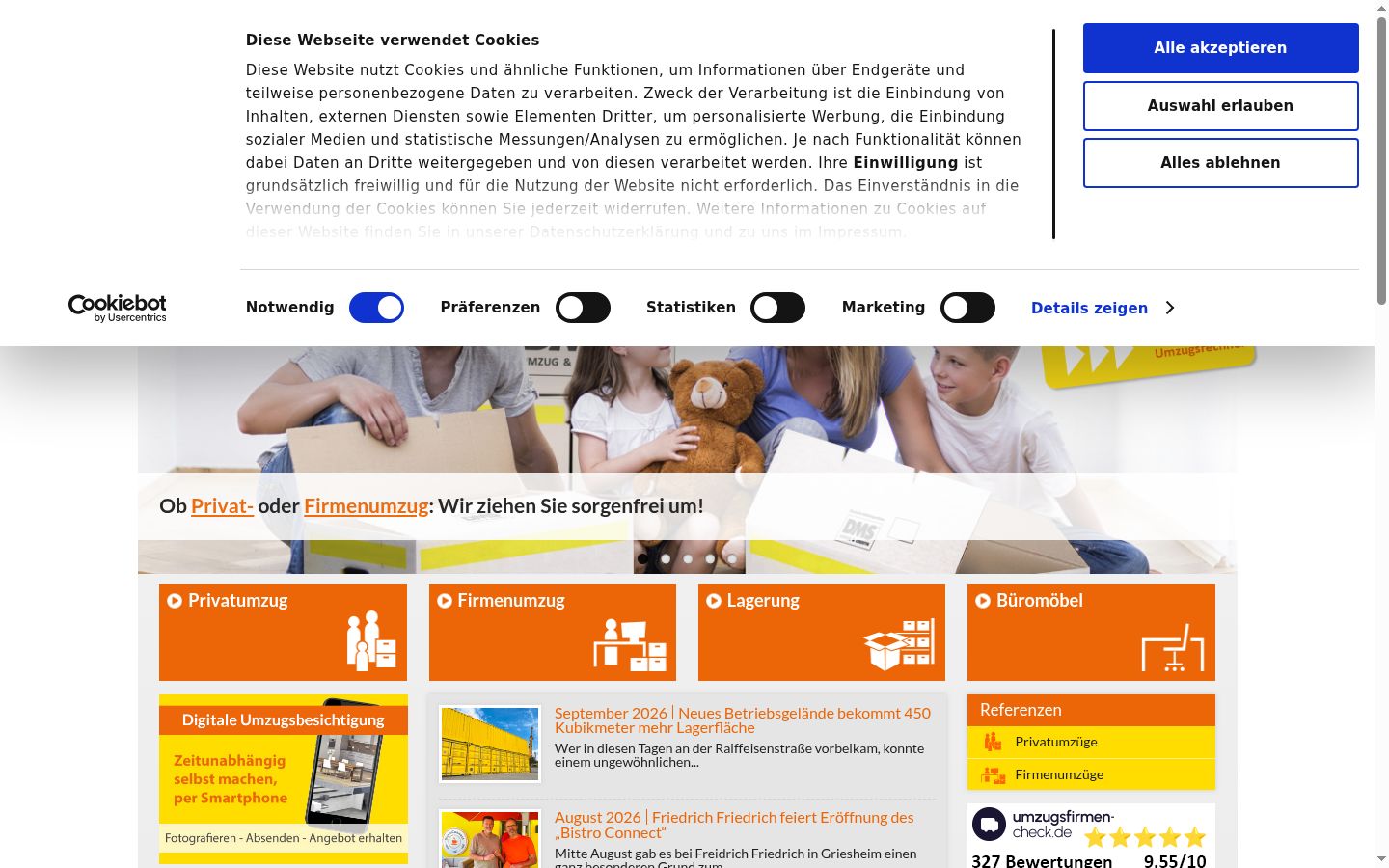 Screenshot of the consent banner shown before any interaction