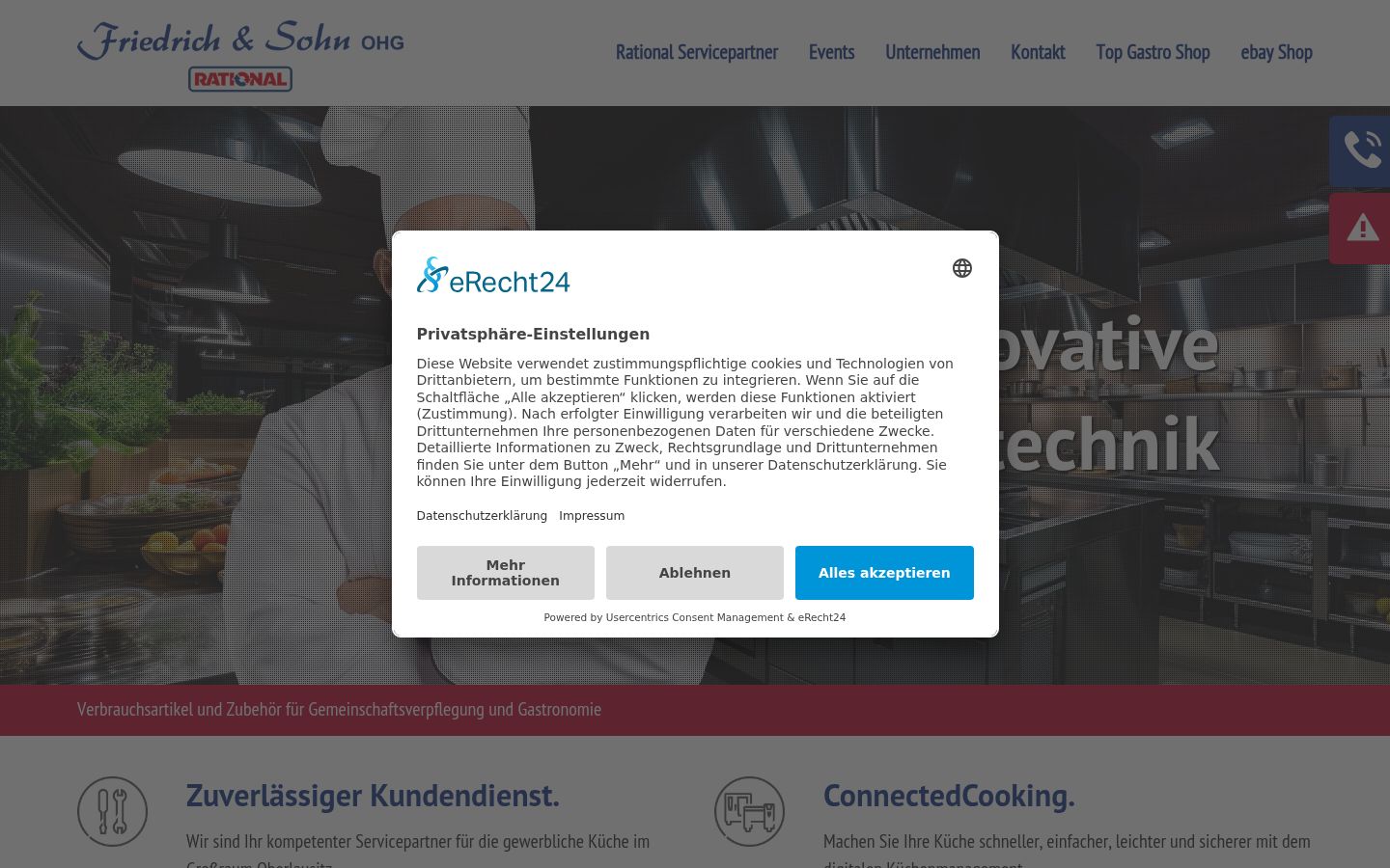 Screenshot of the consent banner shown before any interaction
