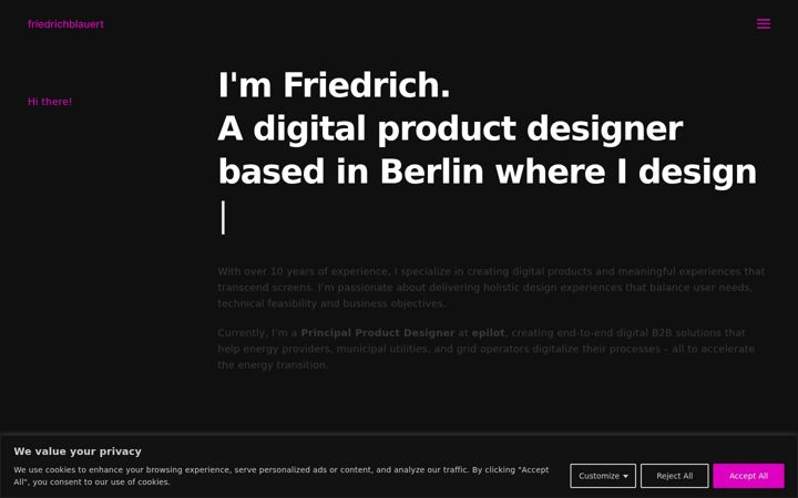 Screenshot of friedrichblauert.de