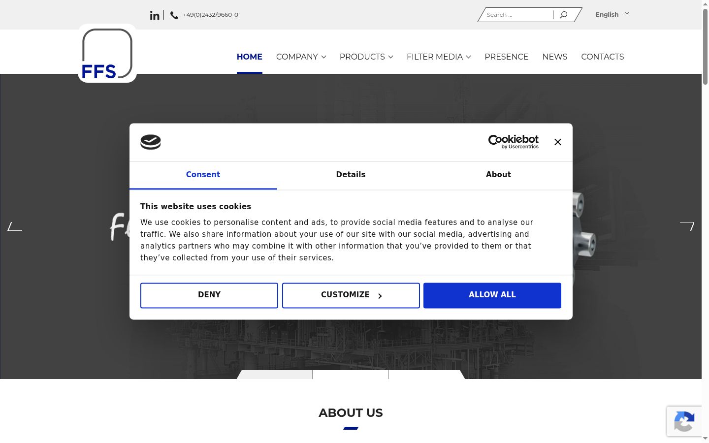 Screenshot of the consent banner shown before any interaction