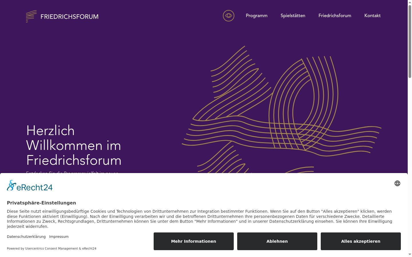 Screenshot of the consent banner shown before any interaction