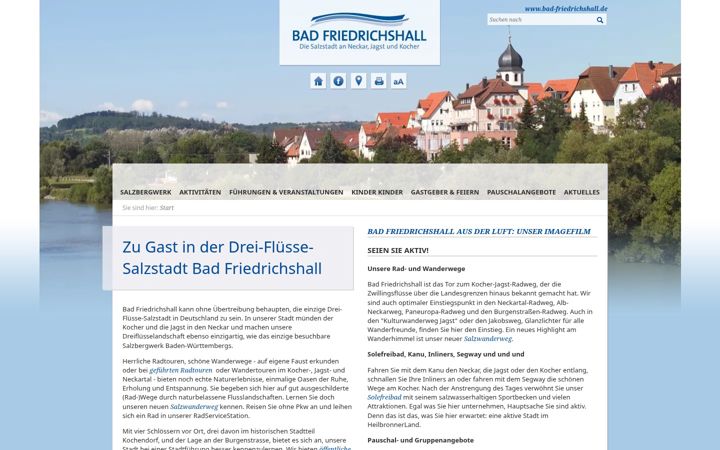 Screenshot of friedrichshall-tourismus.de