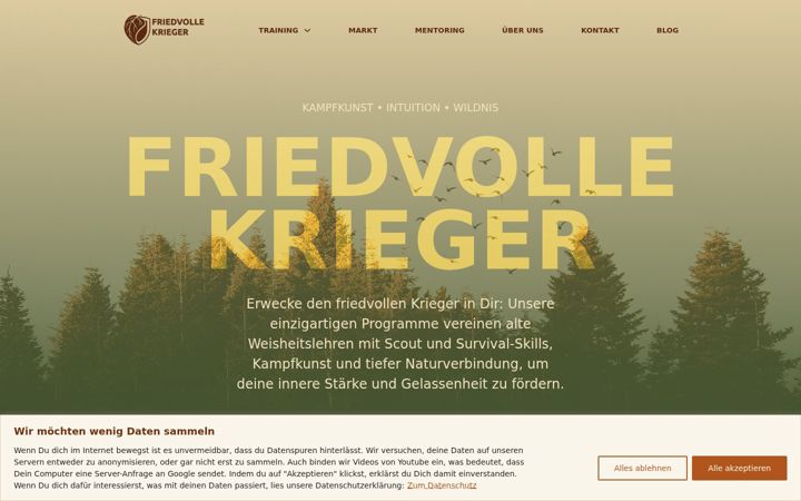 Screenshot of friedvolle-krieger.de