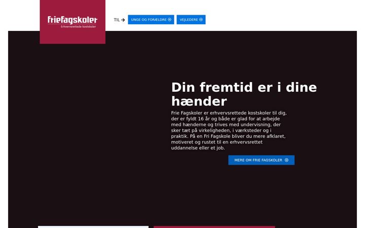Screenshot of friefagskoler.dk