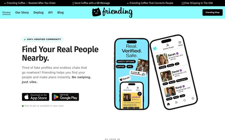 Screenshot of friending.com