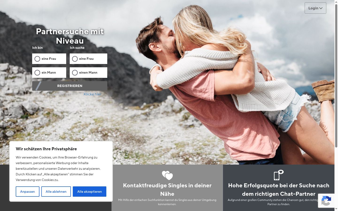 Screenshot of the consent banner shown before any interaction