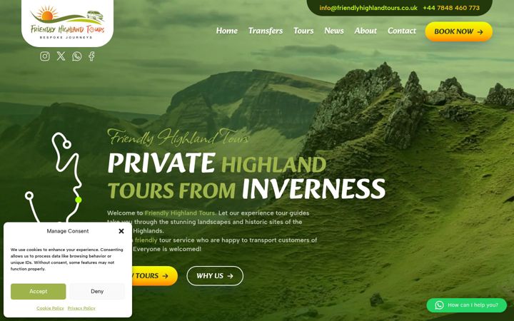 Zrzut ekranu friendlyhighlandtours.co.uk