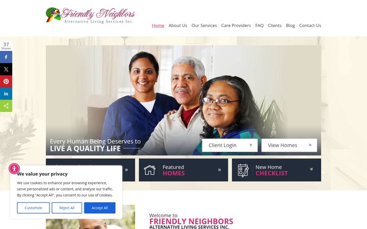 Screenshot of friendlyneighborsals.com