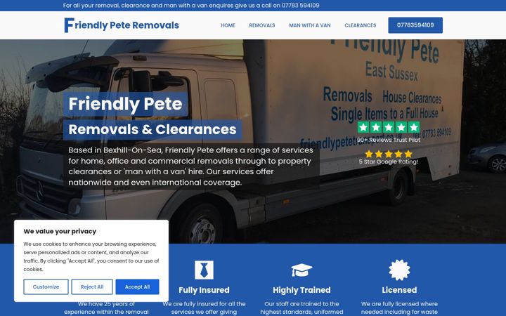 Screenshot of friendlypetetransport.co.uk