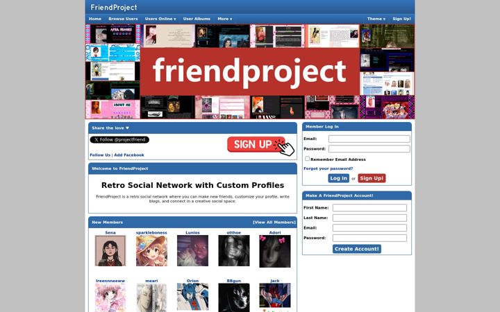 Screenshot of friendproject.net