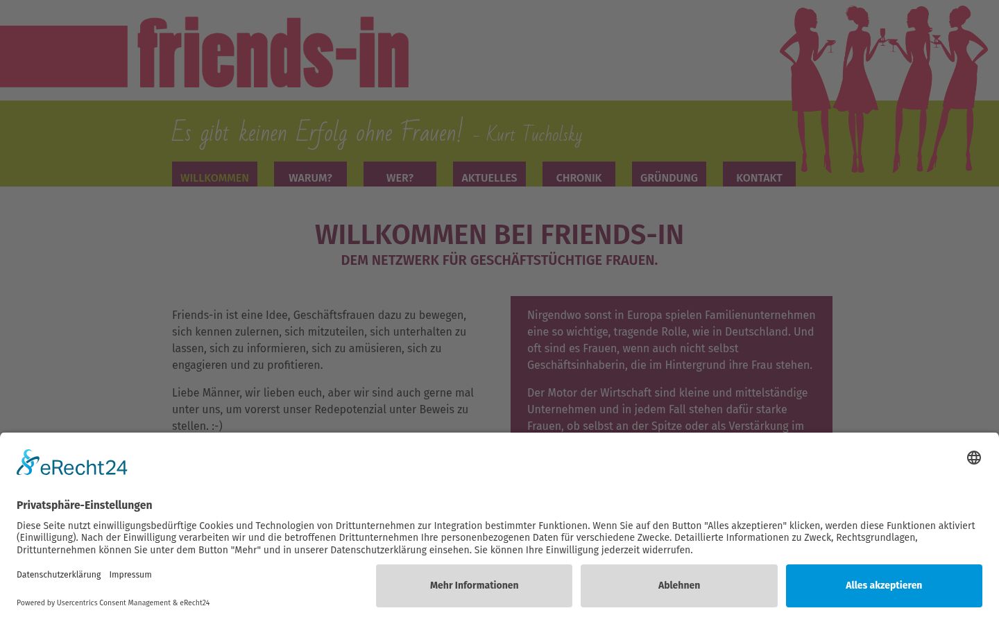 Screenshot des Einwilligungsbanners vor jeglicher Interaktion