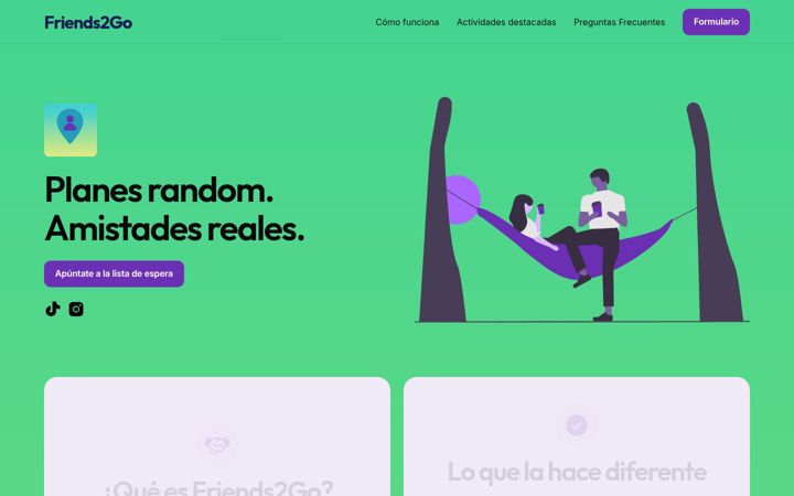 Screenshot of friends2goapp.com