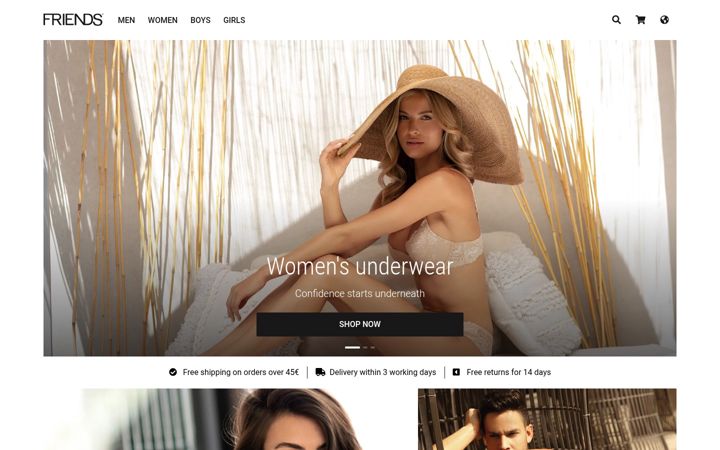 Screenshot of friendsbodywear.com