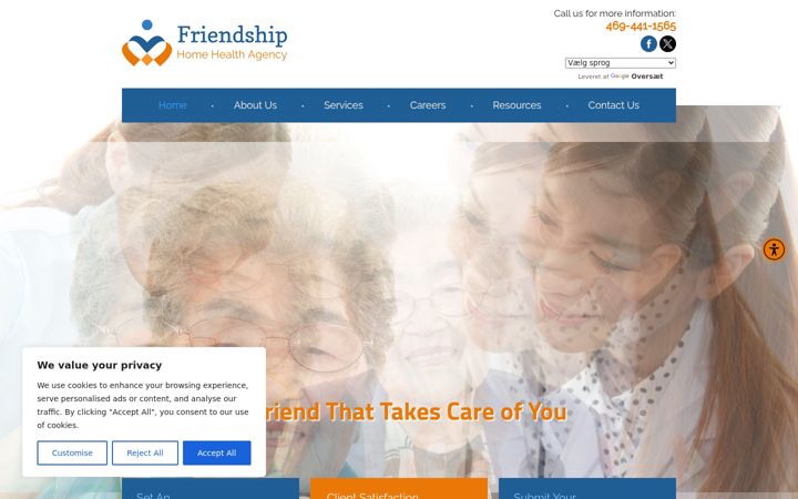Screenshot of friendshiphomehealthagency.com