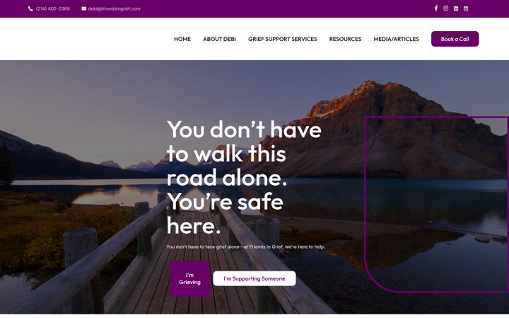Screenshot of friendsingrief.com
