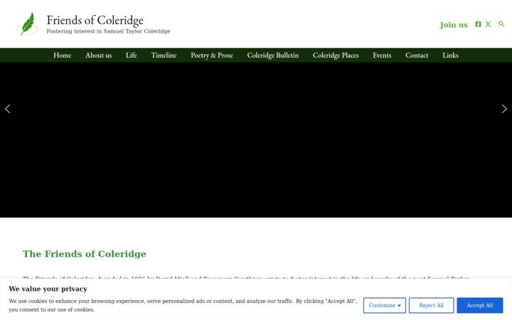 Screenshot of friendsofcoleridge.com