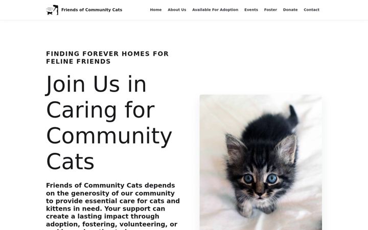 Screenshot of friendsofcommunity-cats.org