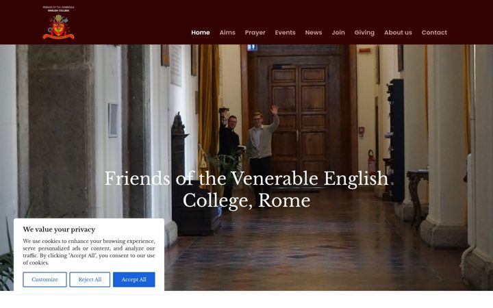 Snímek obrazovky friendsofenglishcollegerome.org.uk