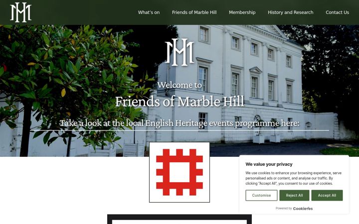 Screenshot of friendsofmarblehill.org.uk