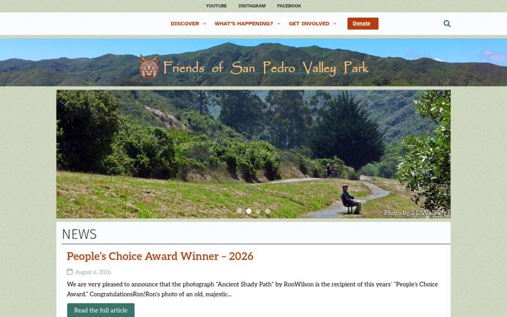 Screenshot of friendsofsanpedrovalleypark.org