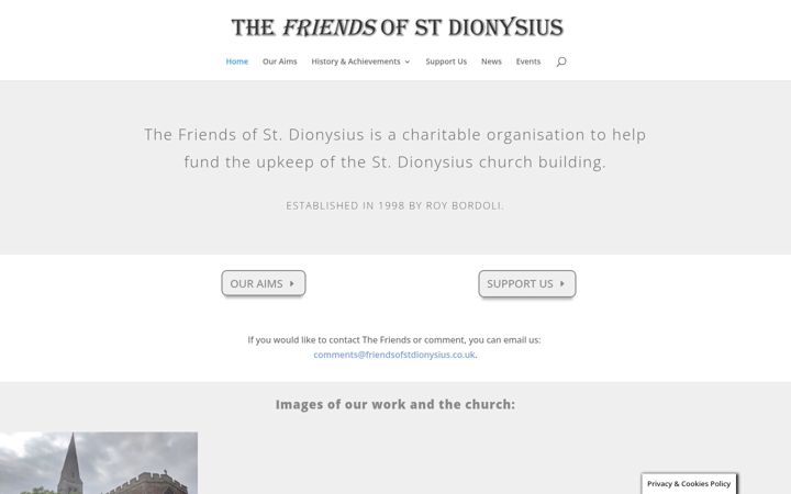 Screenshot of friendsofstdionysius.co.uk